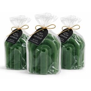 3 Starlume Green Arch Pillar Candles Unscented 3.75" Modern Home Decor Accent